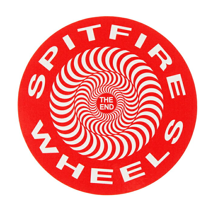 サンフランシスコ発スケートボードウィールカンパニーSPITFIRE WHEELS (スピットファイヤー・ウィール) 。 CLASSIC SWIRLのステッカーです。 SIZE 約 11.5 x 11.5 cm 注意：モニターの発色の具合によって実際のものと色が異なる場合がございます。SPITFIRE WHEELS / CLASSIC SWIRL STICKER MEDIUM RED WHITE