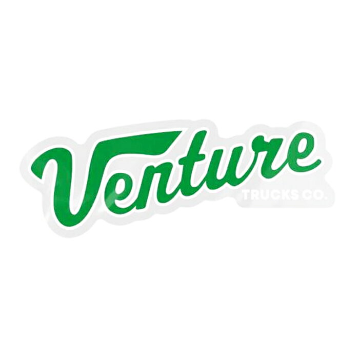 安定感のある乗り心地で人気のVENTURE TRUCK (ベンチャー・トラック) 。 COLLEGIATE のステッカーです。 SIZE 約 13.3 x 4.3 cm 注意：モニターの発色の具合によって実際のものと色が異なる場合がございます。VENTURE TRUCKS / COLLEGIATE STICKER MEDIUM GREEN