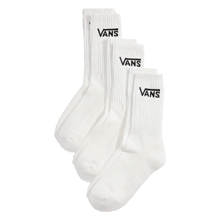 乐天商城 - 【ソックス/ スケートボード】VANS (ヴァンズ) / CREW SOCKS 3P / WHITEスケートボードアパレル / ソックス