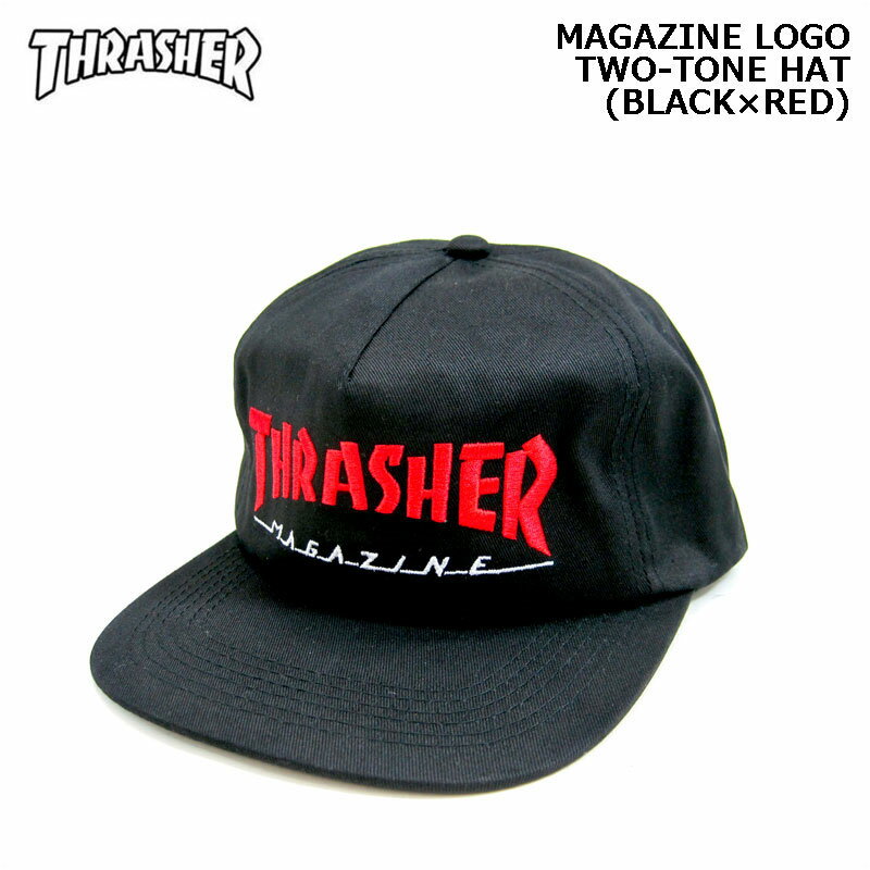 【SALE】THRASHER（スラッシャー）/キャップ/MAGAZINE LOGO TWO-TONE HAT［Black×Red］