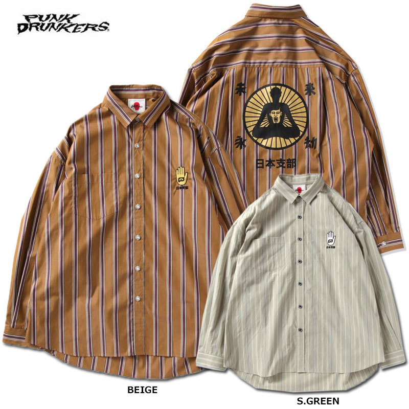 PUNK DRUNKERS(パンクドランカーズ)/信仰ストライプシャツのサムネイル