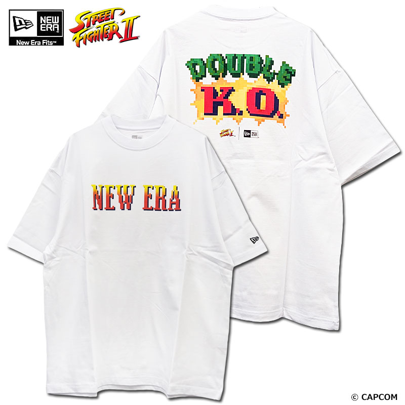 NEW ERA（ニューエラ）/オーバーサイズド コットン Tシャツ STREET FIGHTER II ストリートファイターII DOUBLE K.O. ［ホワイト］/半袖ビッグシルエットTシャツ