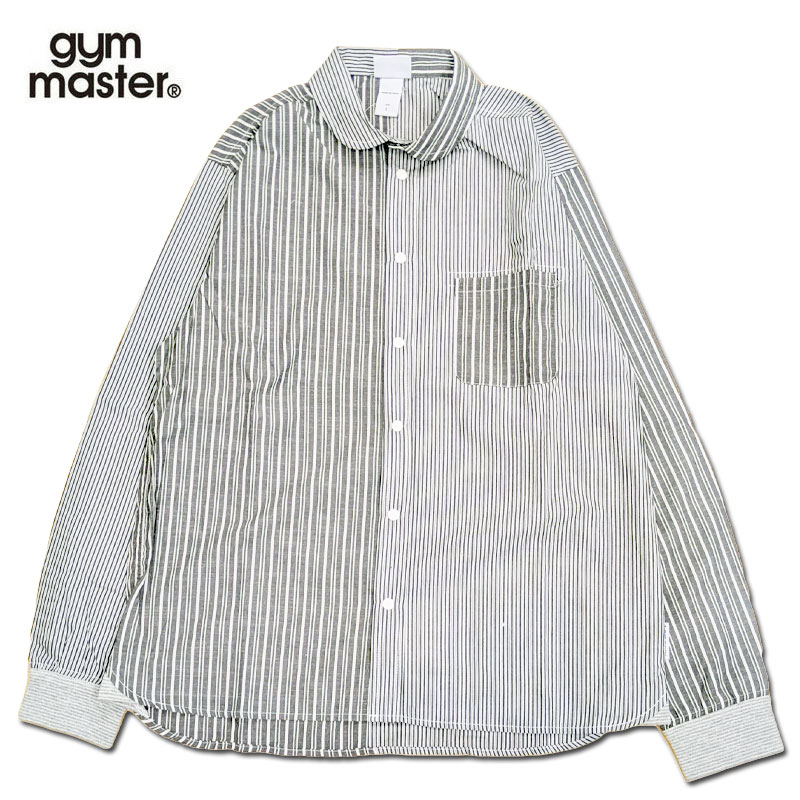 乐天商城 - 【SALE】gym master(ジムマスター) /G233732/ 2WAYショールカラー長袖シャツ（CRZブラック系-98）