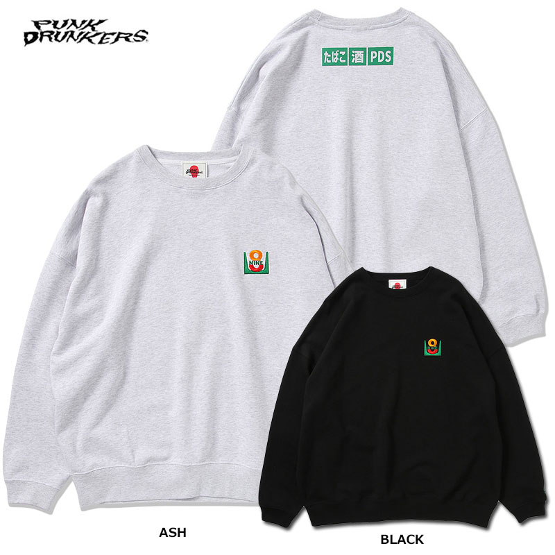 【予約】PUNK DRUNKERS(パンクドランカーズ)/8-NINE刺繍BIGトレーナー /2026年3月下旬入荷予定