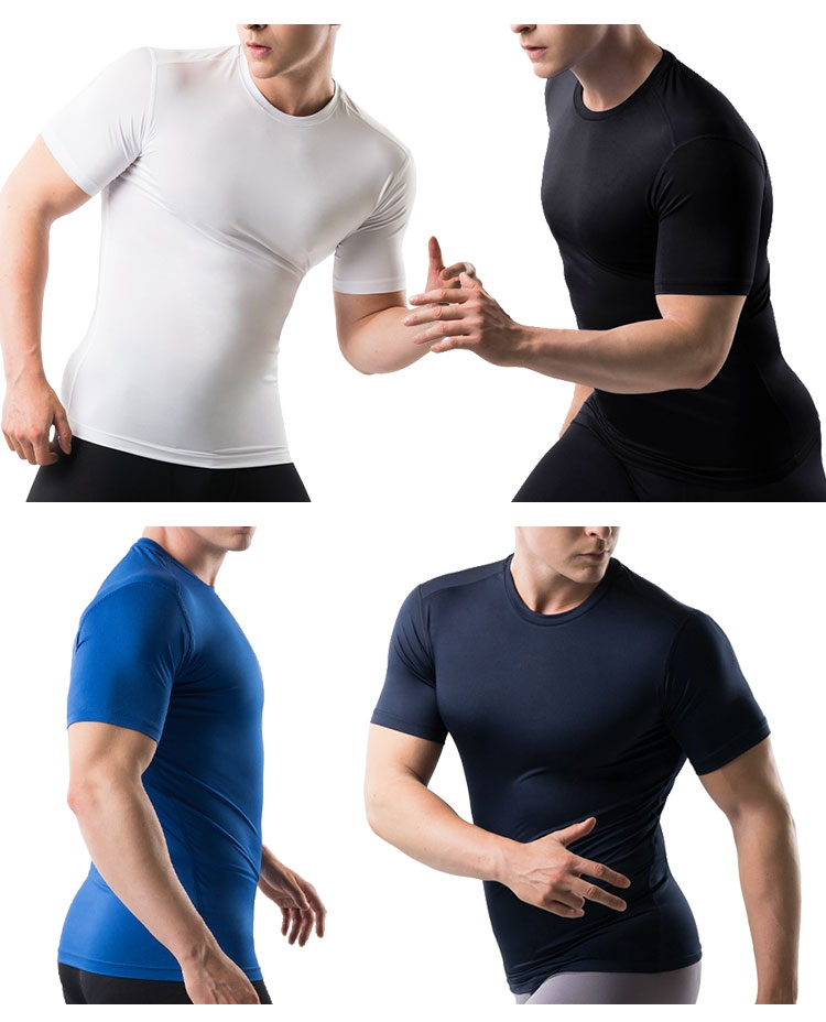 tシャツ メンズ インナー 半袖 メンズ コンプレッションウェア スポーツ ジム ジョギング ランニング サッカー インナー ウェア ゴルフ シャツ スーツ インナー 下着 春物 夏 秋 冬 丸首 ローネック通販 サッカー 用品 セール