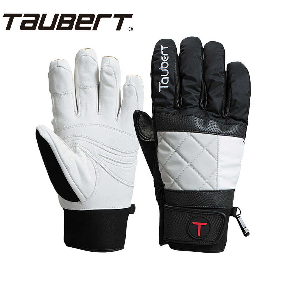 Taubert - 【 MADE IN JAPAN 】 トーバート スポーツ スキー グローブ 牛革 保温性 キルト ダークグレー / ホワイト Quilt TAUBERT 日本生産