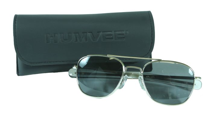 ハンビー パイロット サングラス 57mm バヨネット グレーレンズ シルバーフレーム ,HUMVEE Pilot Sunglasses【送料無料】