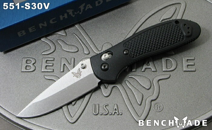 ●● ベンチメイド 551-S30V グリップティリアン シルバー直刃 ,折り畳みナイフ ,BENCHMADE Griptilian【日本正規品】