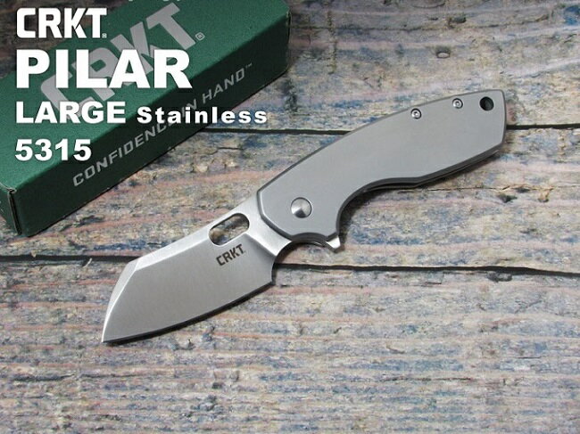 ●● CRKT 5315 ピラー・ラージ ステンレス 折り畳みナイフ,コロンビアリバーナイフ&ツール PILAR LARGE WITH Stainless HANDLE【レター..