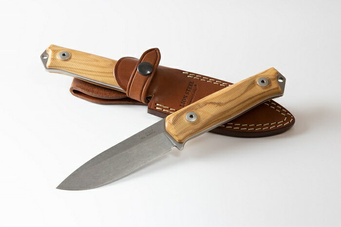 ライオンスチール B41 ブッシュクラフト ナイフ スレイプナー鋼 オリーブ ウッド ハンドル lionSTEEL Sheath knife