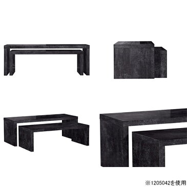 パソコンデスク ロータイプ L字 奥行50cm ローデスク 机 デスク 幅150cm ローテーブル 鏡面 光沢 完成品 テーブル 大理石柄 作業机 コーナーデスク テレビ台 ネストテーブル 座敷机 大理石模様 シンプル ブラック 黒 大小2点セット 【幅150奥行50高さ42cm/ZERO1505042BP】