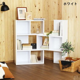 シェルフディスプレイラックホワイト完成品コーナーラック3段多目的ラック棚木製白3段オープンラック北欧デザイン幅80本棚飾り棚オシャレ伸縮木目低ホルムアルデヒドレトロリビング収納日本製CD収納約奥行30cm約高さ100cm送料無料