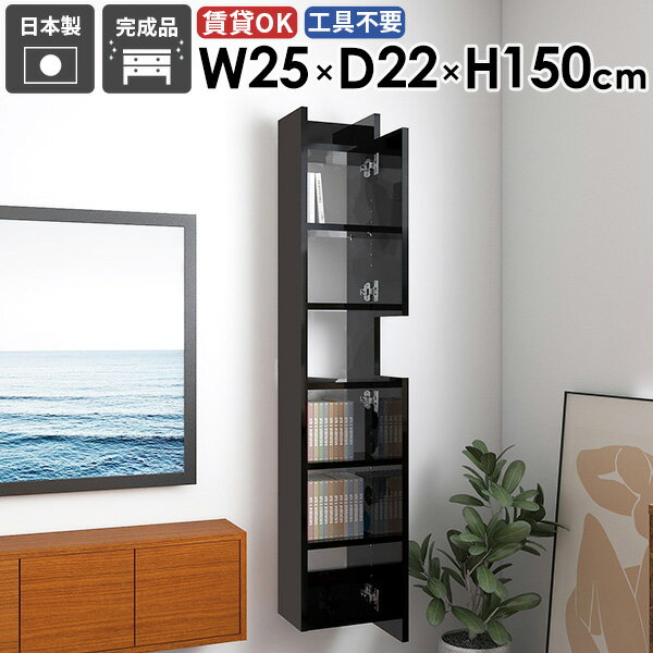 壁掛け棚 本棚 ウォールシェルフ 石膏ボード ウォールキャビネット 賃貸 すきま収納 扉付き スリム 北..
