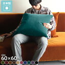 クッション 正方形 大きめ ベロア ソファクッション 大きい フェザー フロアクッション 60×60 座布団 中材付き 北欧 無地 60 背もたれ クッションカ...