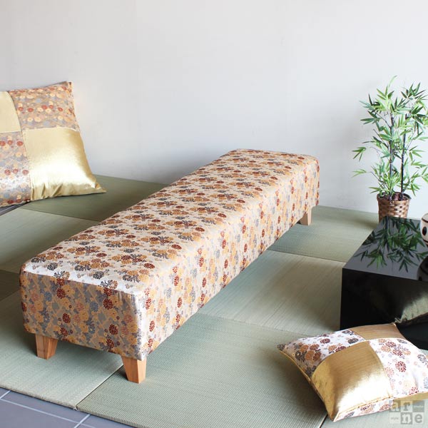 ベンチソファー 応接ソファー 背もたれなし ロング 和風 ソファベンチ 婚礼会場 ベンチチェア 西陣織 金襴 幅170cm 長椅子 ベンチソファ 和室 家具 ソファ ソファー いす 2人掛け チェア 玄関 2人掛用 西陣 二人掛け 二人掛けソファ インテリア 二人がけ 二人 和 japan □