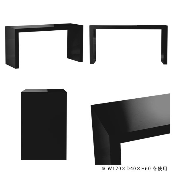 カフェテーブル 高さ60cm 120cm パソコンデスク コの字 おしゃれ デスク コーヒーテーブル 一人暮らし 大きめ 60 リビング シンプルデスク 奥行70cm リビングテーブル 日本製 作業台 センターテーブル カフェ ダイニングテーブル 【幅120奥行70高さ60cm/1207060/black】 △ [2]