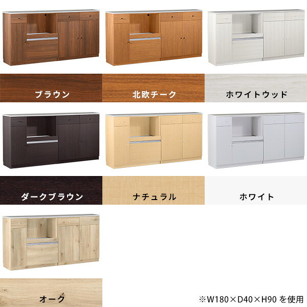 キッチンカウンター 収納 おしゃれ カウンターキッチン レンジ台 完成品 キッチン キャビネット ストッカー 大型レンジ対応 北欧 カウンター レンジボード コンセント付 食器棚 ロータイプ キッチンボード 鏡面 キッチン収納棚 白 ホワイト 幅170cm 奥行35cm 高さ80cm ☆ [2]