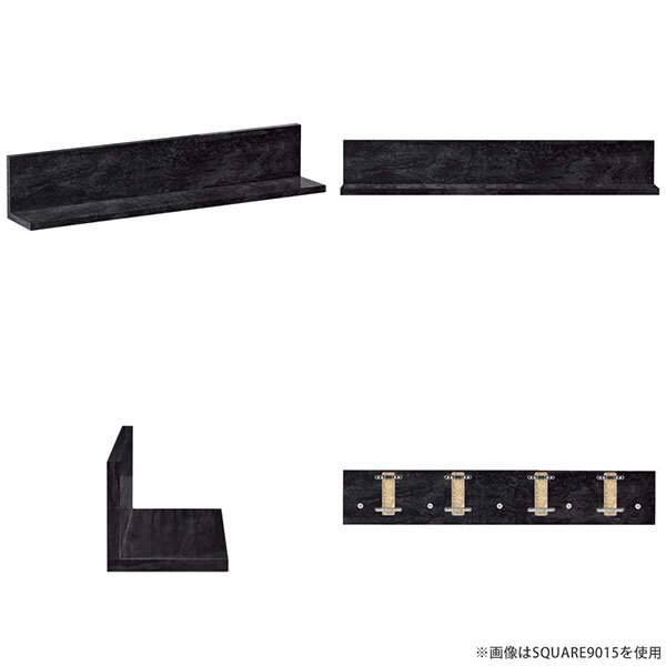 ウォールシェルフ キッチン ブックラック ホテル カフェ 大理石柄 ブックシェルフ 本収納 壁掛けラック 石膏ボード 賃貸 棚 ウォールラック 鏡面 飾り棚 おしゃれ 黒 ラック ディスプレイラック 洗面所 リビング カフェ風 トイレ 角 【幅110cm奥行15cmスクエア型】 △ [2]