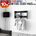 壁掛けハンガーラック 壁掛けラック スタイル 衣類 パイプハンガー 頑丈 家具 シンプル 子供部屋 スリム おしゃれ 壁付け 棚付き 帽子掛け ハンガー リビング 便利 お部屋 洗面所 衣類収納 取り付け Miraiウォールハンガーラック 1002060 Black ★(3)