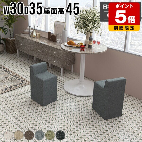 Stools - スツール 背もたれあり ミニスツール 待合 椅子 リビング いす チェア カフェ 一人暮らし 省スペース 1人掛け コンパクト 玄関 スツールチェア ミニチェア おしゃれ シンプル 座面高45cm 日本製 完成品 アイボリー ブラック グレー ブラウン 【Chair Spitz 450】 □
