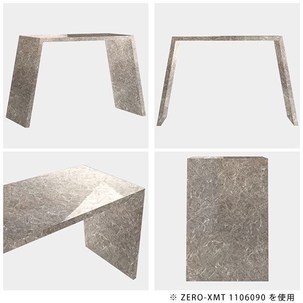 オフィステーブル PCデスク パソコンデスク ハイタイプ パソコンテーブル スタンディングテーブル 鏡面 作業台 キッチン 一人暮らし カウンターテーブル グレー デスク 90cm 日本製 受付カウンター おしゃれ 大理石風 会議机 【天板幅140 奥行90 高さ90cm Zero-XMT 1409090】