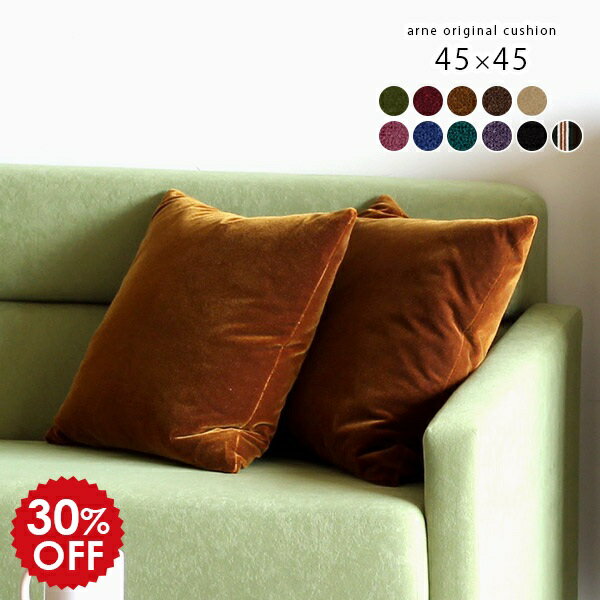 クッション 45cm 45×45 ソファクッション 中身 北欧 四角 枕 ソファークッション ミニクッション おしゃれ かわいい ソファー 日本製 おうち時間 国産 無地 中綿 1個 座布団 ベロア 背もたれ 腰痛 カバー 【 アーネオリジナルクッション 中綿付き 正方形 モケット 】 △