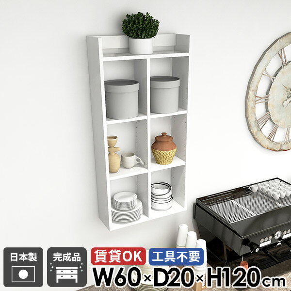 鏡面 ウォールラック 壁面収納 本棚 トイレ棚 賃貸 飾り棚 奥行20cm おしゃれ 吊戸...