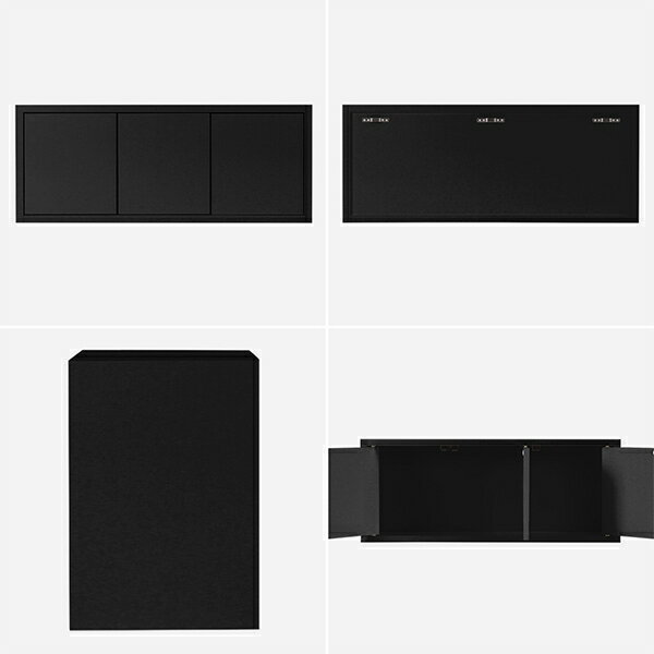 【クーポン利用で10%OFF！4/16(木)14:59まで】 ウォールシェルフ ブラック 棚 ウォールキャビネット 吊り戸棚 キッチン 壁掛け リビング 収納 国産 壁掛け棚 ウォールラック おしゃれ 飾り棚 扉付き 壁付け 洗面所 黒 賃貸 取り付け ウォールボックス ★