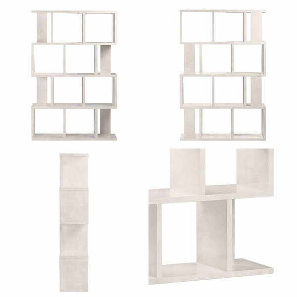 ディスプレイラック 完成品 本棚 ラック オープンラック 4段 オープン 飾り棚 和風 おしゃれ アンティーク 4段ラック ディスプレイ 棚 大型 大理石風 シェルフ 奥行30cm オープンシェルフ リビングラック 日本製 パーテーションラック s字ラック 鏡面 リビング alto w-4 MB [3]