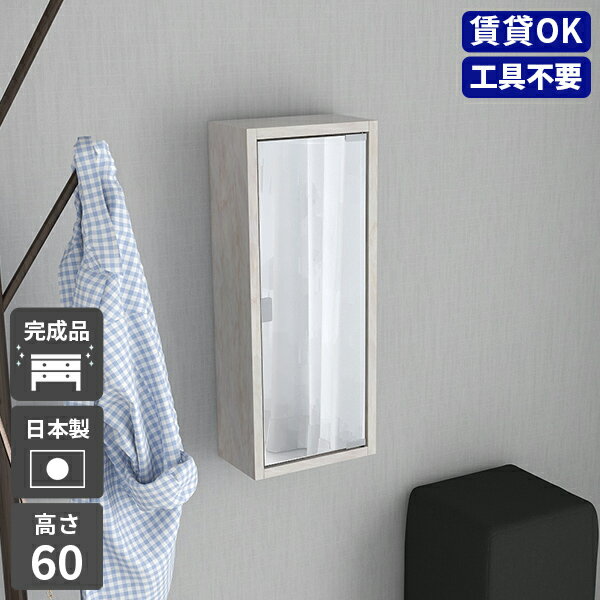 ウォールシェルフ ボックス 扉つき 鏡 収納付き ミラー ミラーキャビネット 玄関収納 日本製 ウォールラック 壁掛け 収納 棚 扉付き 収納棚 ウォールミラー 壁掛け鏡 賃貸 シェルフ 店舗 壁面 石膏ボード 壁掛け収納 完成品 壁掛けドレッサー WB-DXミラー Hsix 薄型 ★