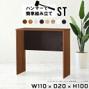 キッチンカウンター テーブル 間仕切り カウンターキッチン ゴミ箱 日本製 白 キッチン台 キッチンボード ゴミ箱収納 スタンドテーブル 薄型 スリム デスク 高さ100cm 作業デスク ワークデスク カウンターテーブル 一人暮らし 【幅110 奥行20 高さ100 Hammer ST 木目】 ★