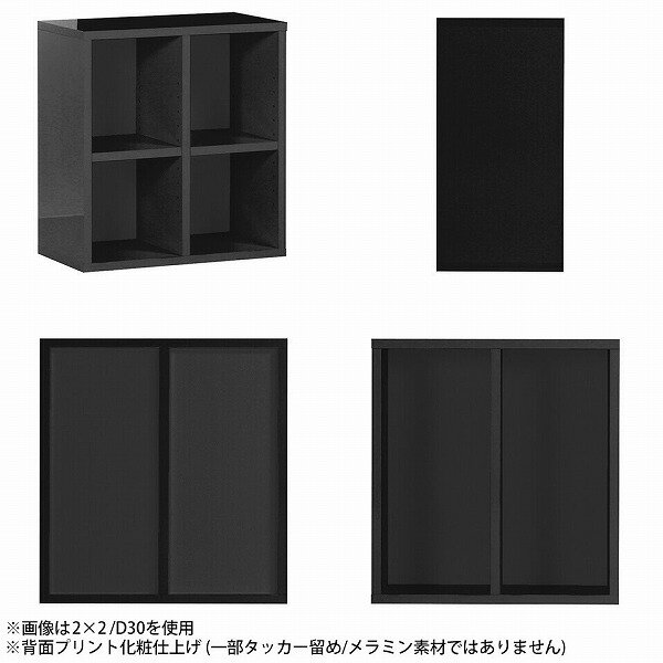 本棚 カラーボックス ミニラック オープンラック 幅50 ロータイプ ラック 2段 棚 小さい 黒 ブラック a4 リビング収納 ディスプレイラック 低い 小型 本箱 ミニ リビングラック サイドラック 二段 収納 完成品 おしゃれ 2段ラック 日本製 漫画 4マス 2×2/D35-black ☆ [2]