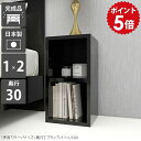 ディスプレイラック 小型 オープンラック カラーボックス ミニラック 2段 サイドラック ラック スリム 飾り棚 ミニ 本棚 小さい 低い ロータイプ ソファーサイド 奥行30cm 棚 奥行30 a4 黒 ブラック 2段ラック 隙間収納 収納 スリム本棚 日本製 完成品 1×2/D30-black ☆
