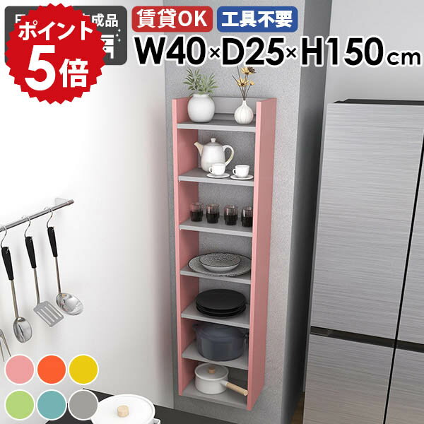 スリムウォールラック 壁掛けシェルフ ディスプレイラック 賃貸 ウォールシェルフ 石膏ボード かわいい 日本製 完成品 北欧 カフェ オフィス キッチン ウォールラック リビング ダイニング 飾り棚 玄関 おしゃれ 壁掛け棚 幅40cm 奥行き25cm 【Miraiスキマ 4025150 aino】 ☆