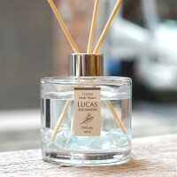 ルカス ホワイトセージ 浄化ディフューザー 天然石入り ／ LUCAS カリフォルニア エッセンシャルオイル リードディフューザー アロマフレグランス クリスタル アクアマリン アメジスト シトリン ローズクォーツ 日本製