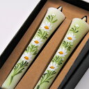 四季の花ろうそく 10cm 2本入【マーガレット】 / 全19種 木春菊 手描き 越後 新潟県 蝋燭 和柄 絵ろうそく 小池ろうそく店 メール便