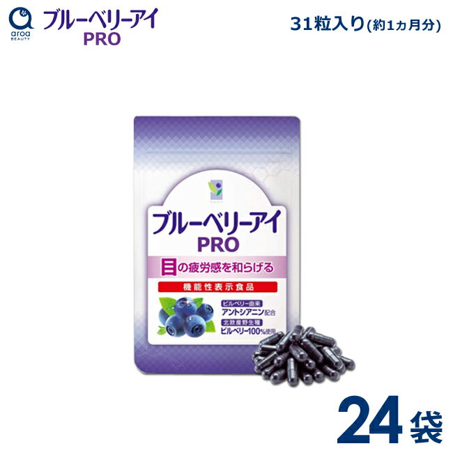 わかさ生活 ブルーベリーアイPRO 24袋セット（1袋31粒入り） 約24ヵ月分 サプリメント ビルベリー ルテイン アントシアニン サプリ 機能性表示食品