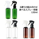 選べる スプレーボトル 120ml (透明/茶色/緑)【一体型ON/OFF ロック機能付き スプレー容器 ミニガンスプレー PETボトル 空ボトル 詰め替えボトル プラスチック 母の日】