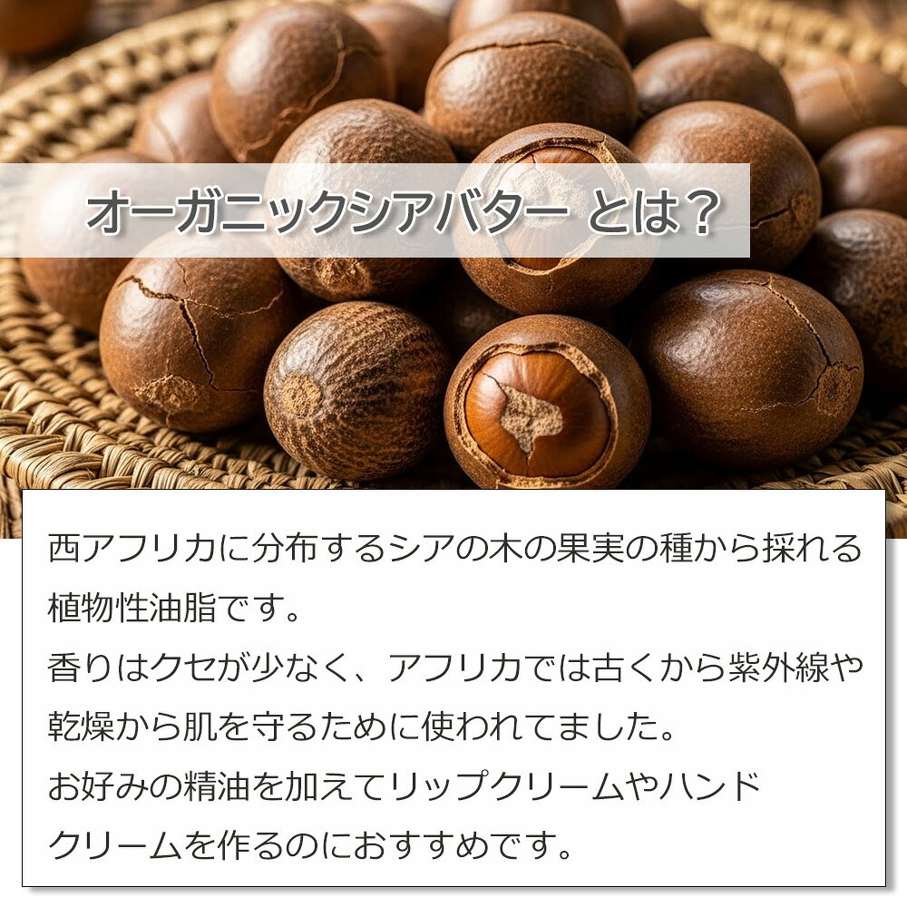 シアバター 精製 オーガニック 100g（シア脂） 植物性バター 手作りコスメ・クラフト用原料 ASH AROMA aroma-ash-10000562 アッシュ(ASH AROMA)楽天市場店 サンプル画像2