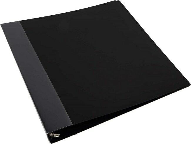 A4ワイド 30穴 ファイル ブラック (A4変形ワイド 雑誌 切り抜き クリアポケット) 文具