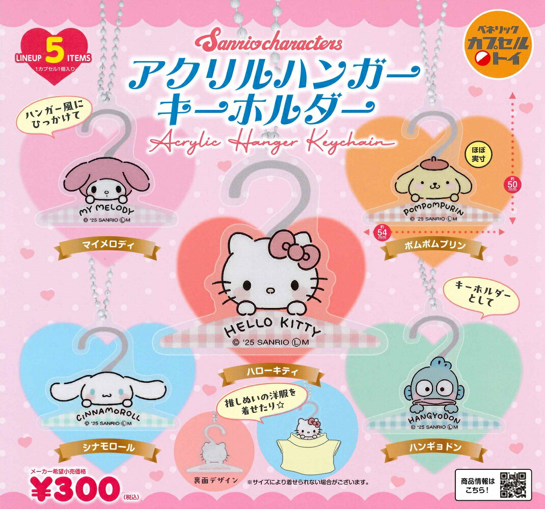 サンリオキャラクターズ アクリルハンガーキーホルダー 【全5種セット】のサムネイル