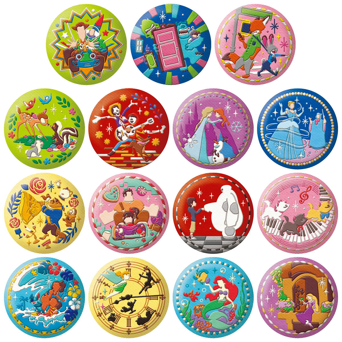 Disney Characters 刺繍缶バッジビスケット2 【各種】