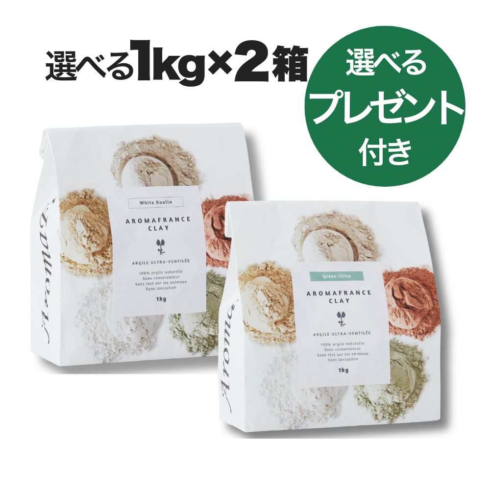 クーポンあり アロマフランス 送料無料クレイ 1キログラム 種類選べる 2個組み合せ まとめ買いセットフ..