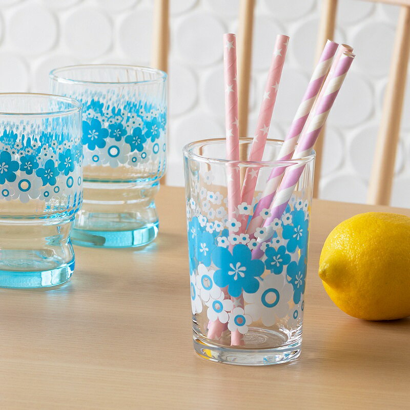 【21日20時~マラソン期間P10倍】アデリアレトロ 昭和レトロ 花の輪 中コップ 日本製 可愛い グラス 石塚硝子 200mL ガラス プレゼント