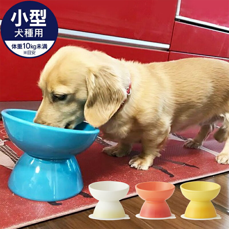 犬 食器 小型犬種用 仔犬 ダックス 豆柴 CHOB2 陶器製 ペット用品 電子レンジ 食洗器にも対応 かわいい 楽な姿勢で食べやすい！丸い えさ エサ皿 フードボウル 水皿 送料無料