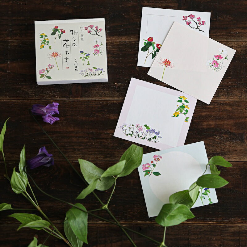 1~7営業日出荷 表現社 外山康雄 ブロックメモ 折々の花たち 日本製 メール便 かわいい ミニギフト メッセージカード