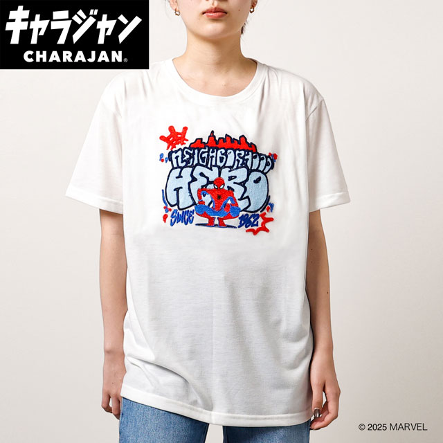 【P10倍】1~7営業日出荷 キャラジャン Marvel マーベル スパイダーマン ネイバーフッドヒーロー Tシャツ M/L/3L 送料無料 丸眞株式会社 正規取扱店