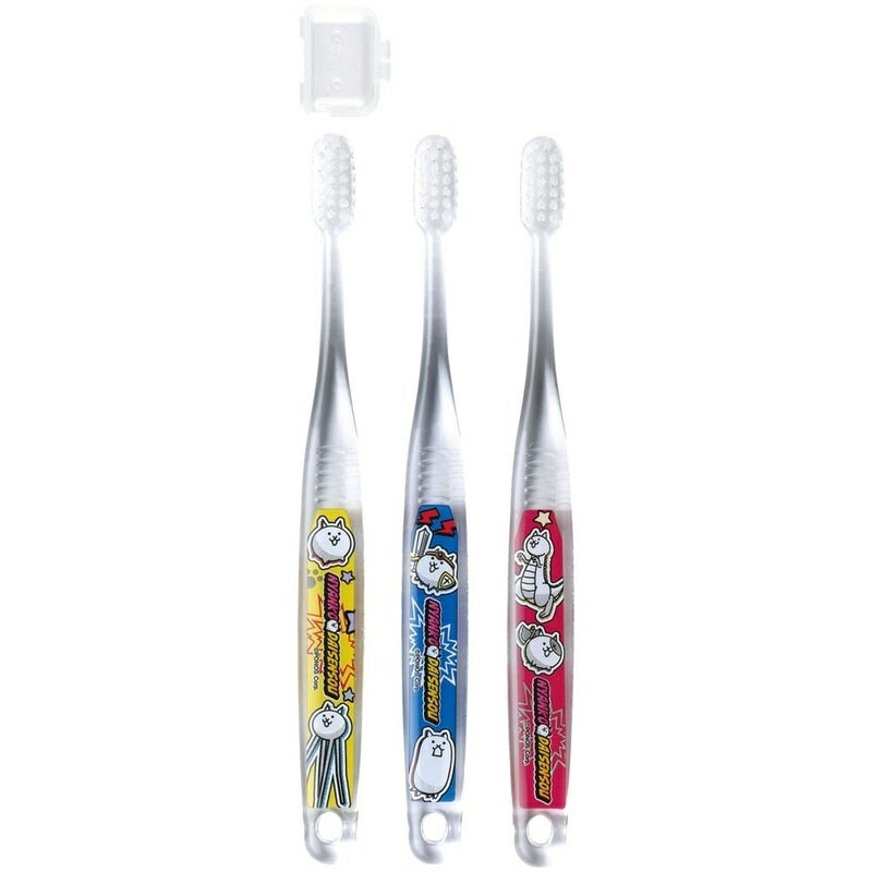 【P15倍】1~7営業日出荷 キッズ 歯ブラシ 3本セット 6〜12才向け にゃんこ大戦争 小学生 メール便 TBCR..