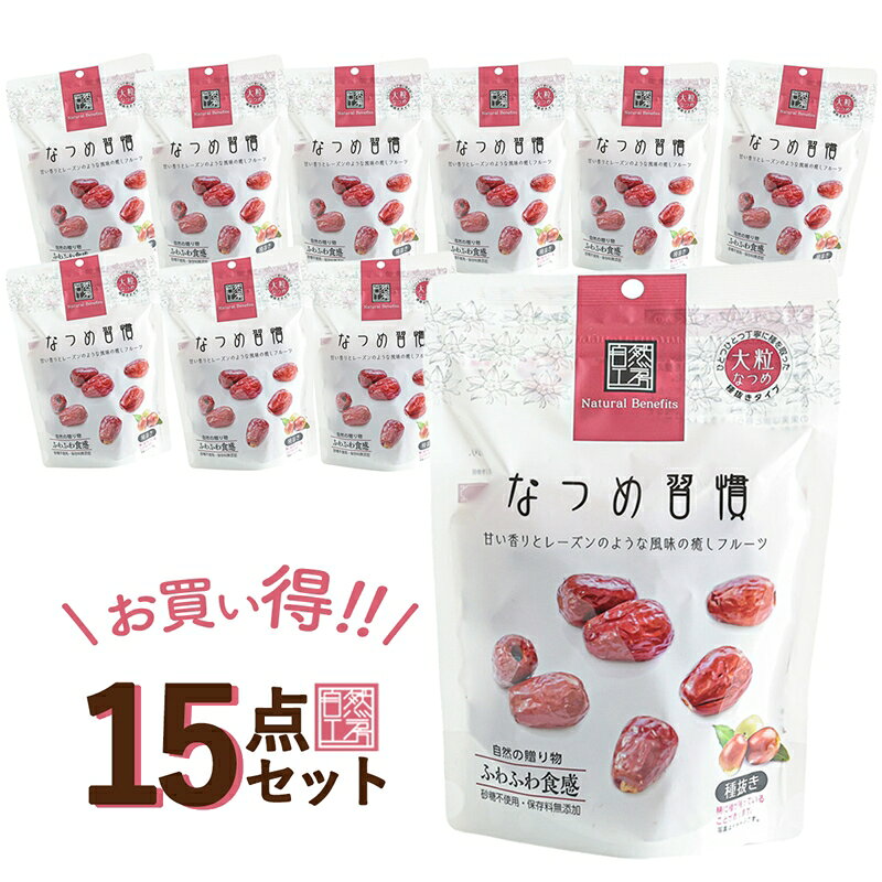なつめ習慣 80g 15点セット 砂糖不使用 添加物不使用 種抜き ドライなつめ ウイグル産 デザート 間食 トッピング ドライフルーツ スイーツ おやつ まとめ買い セット販売 正規取扱店 1～7営業日出荷