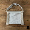 ラスト1点 how to live ディープポーチ サンドシルバーDeep Pouch Sand Silver シルバー 100%リネン 100%リネンの11号キャンパス地に柔らかい風合いになる洗い加工 ナスカン HOW TO LIVE バッグインバッグ 銀箔プリント